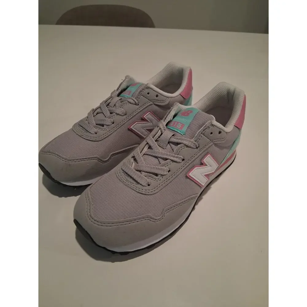 New Balance 515 Girls Shoes Sz 2.5Y Gray Pink Cyan PC515BP NWOB